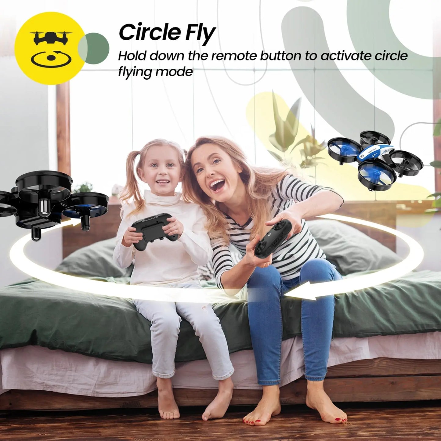 Holy Stone Nano Drone For Kids Indoor RC Quad 3 Batteries