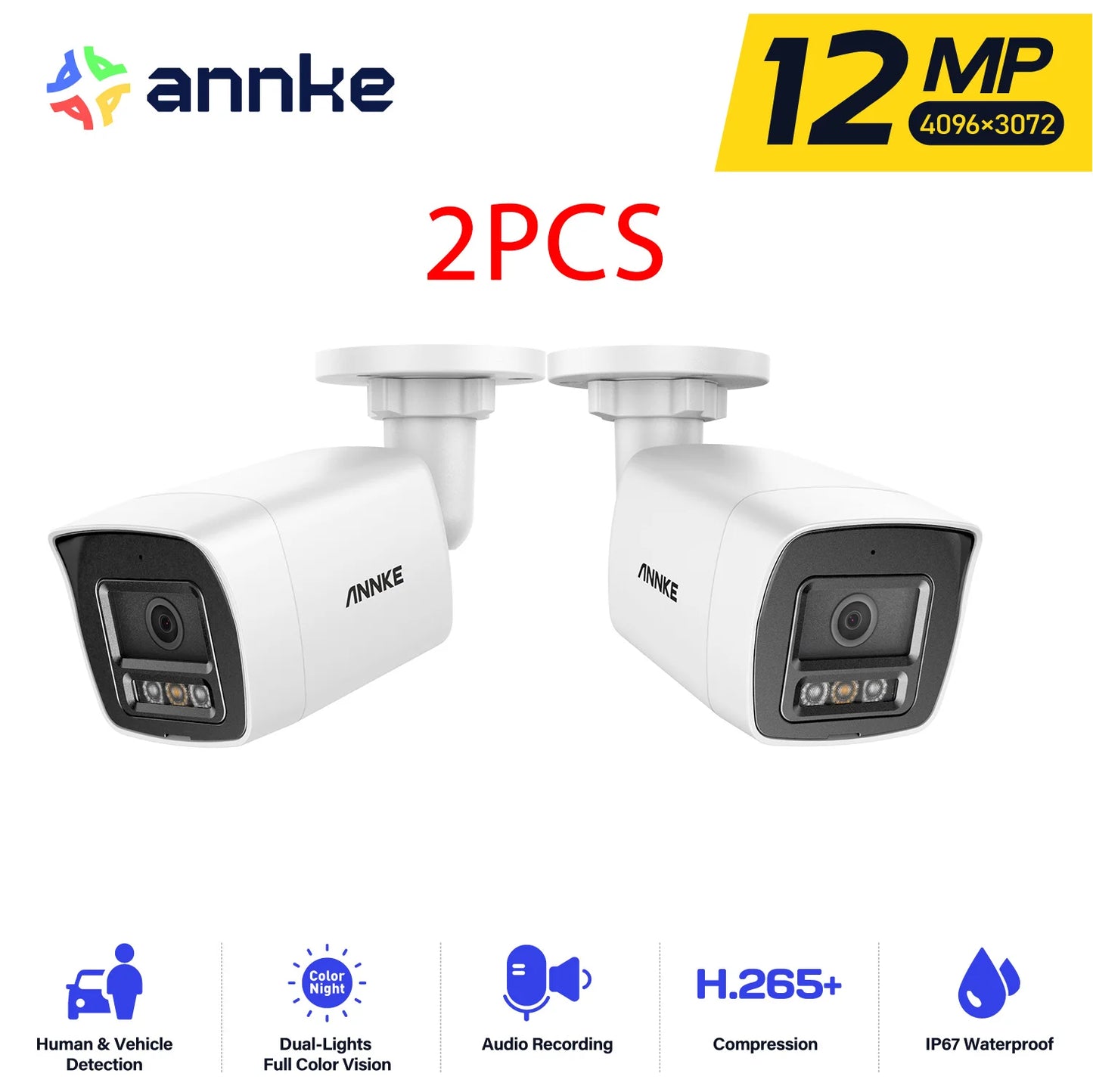 ANNKE 12MP PoE IP Camera With Built In Mic And Dual Light