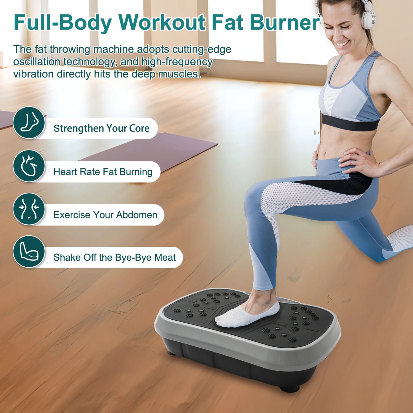 H Vibration Plate Exercise Machine Home Fat Burning Shaping