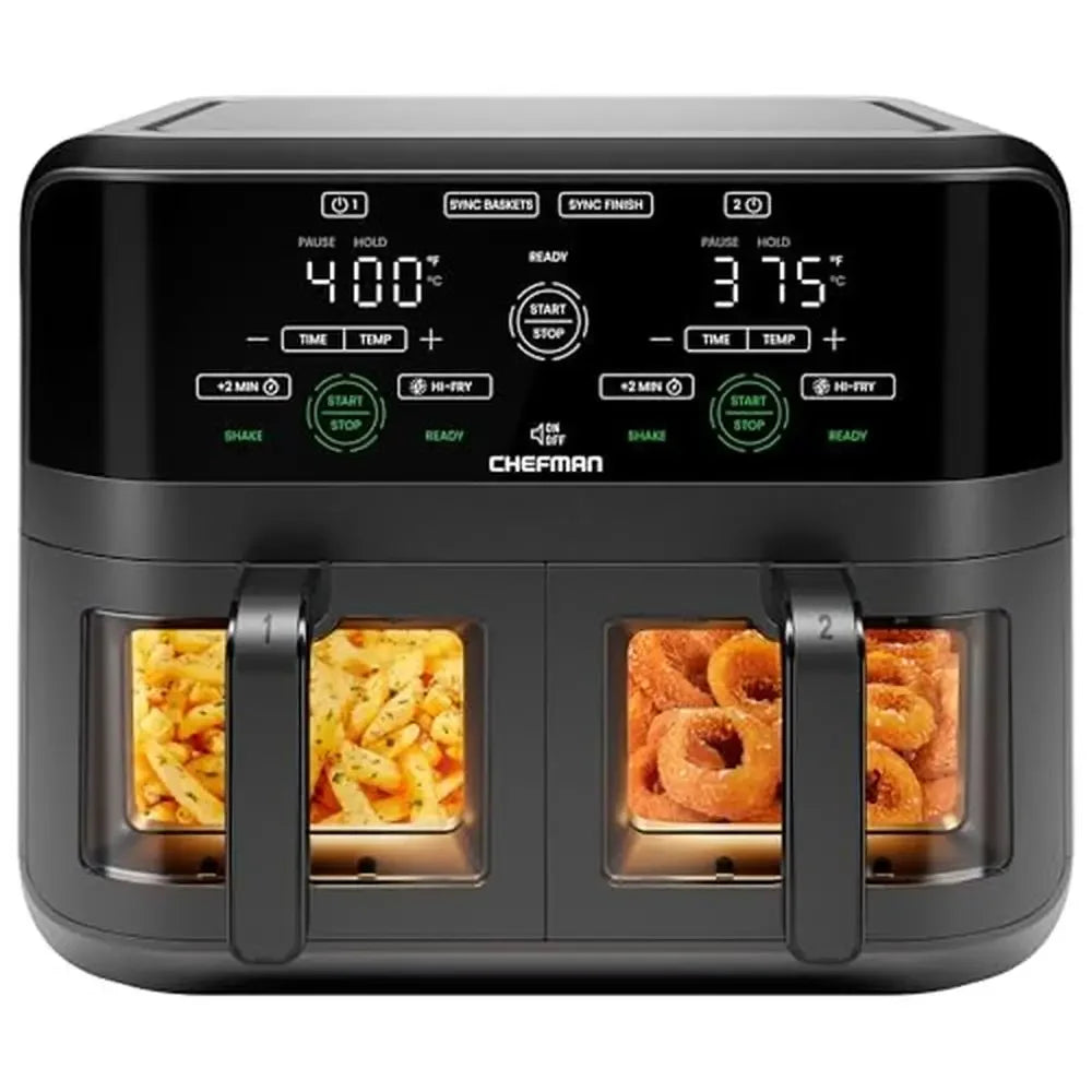 XMSJ Dual Zone Air Fryer With Sync Finish Viewing Windows
