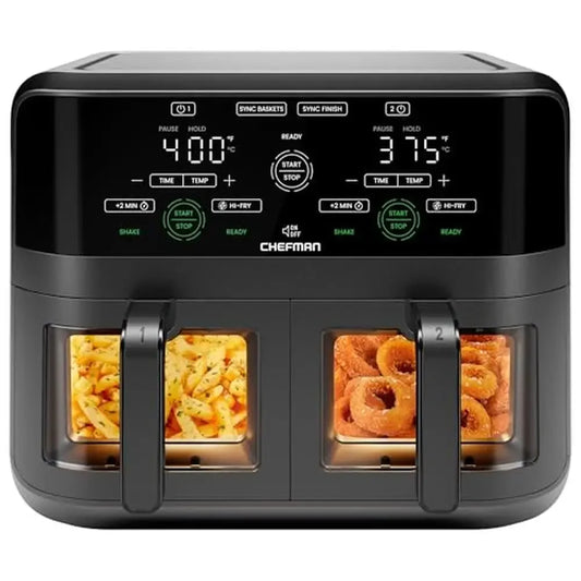 XMSJ Dual Zone Air Fryer With Sync Finish Viewing Windows