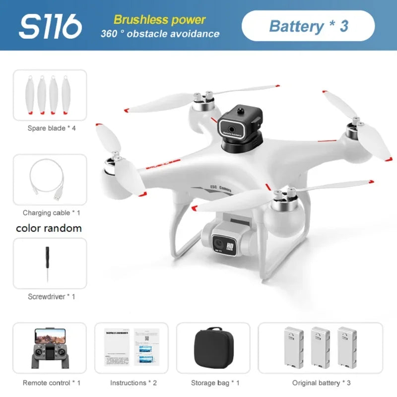 QJ S116 MAX Drone Professional With 3 Batteries 8K Camera