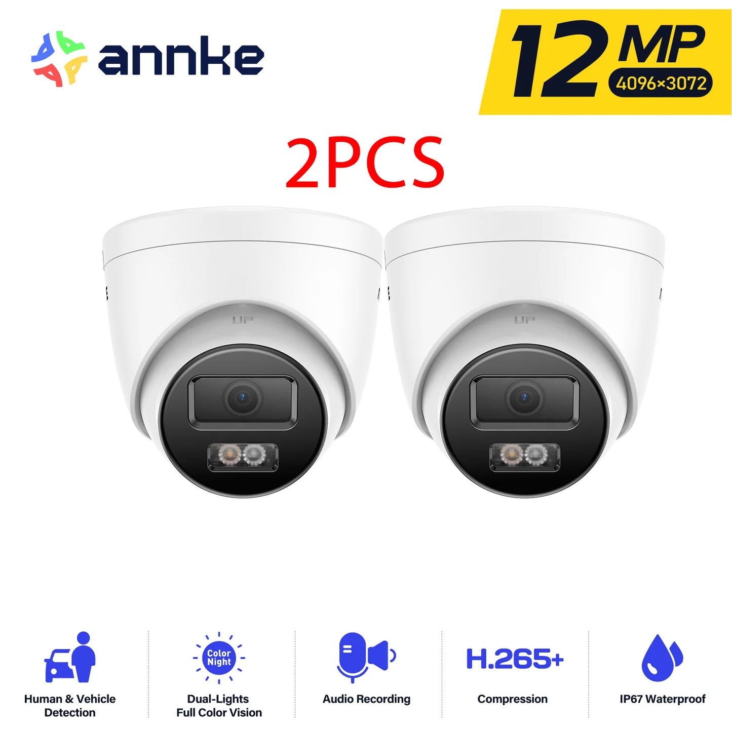 ANNKE 12MP PoE IP Camera With Built In Mic And Dual Light