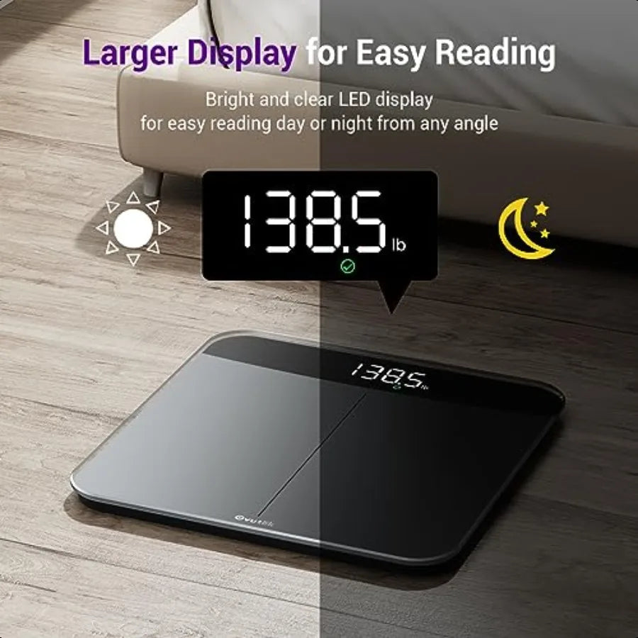 Digital Bathroom Scale 450lb With 0.05lb Precision Weighing