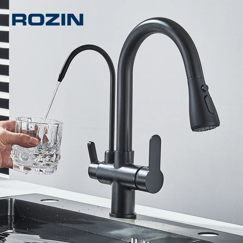 Rozin Purification Water Kitchen Faucet With 360 Rotation Pullout Sprayer