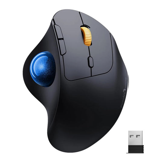 ProtoArc EM04 Trackball Mouse Wireless Rechargeable Ergonomic Vertical Bluetooth Mice for Computer PC iPad Mac Windows Android