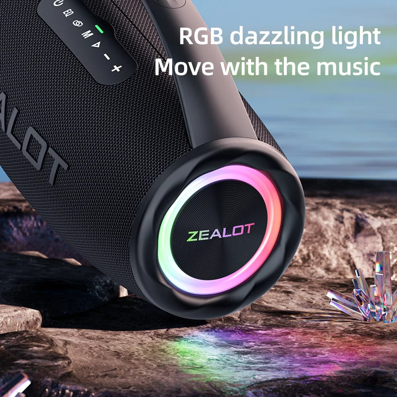 Zealot S97 80W Bluetooth Speaker Portable RGB Light Waterproof