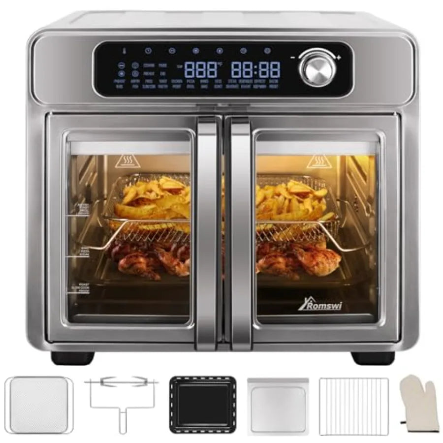 XMSJ French Door Air Fryer Toaster Oven Combo With Controls