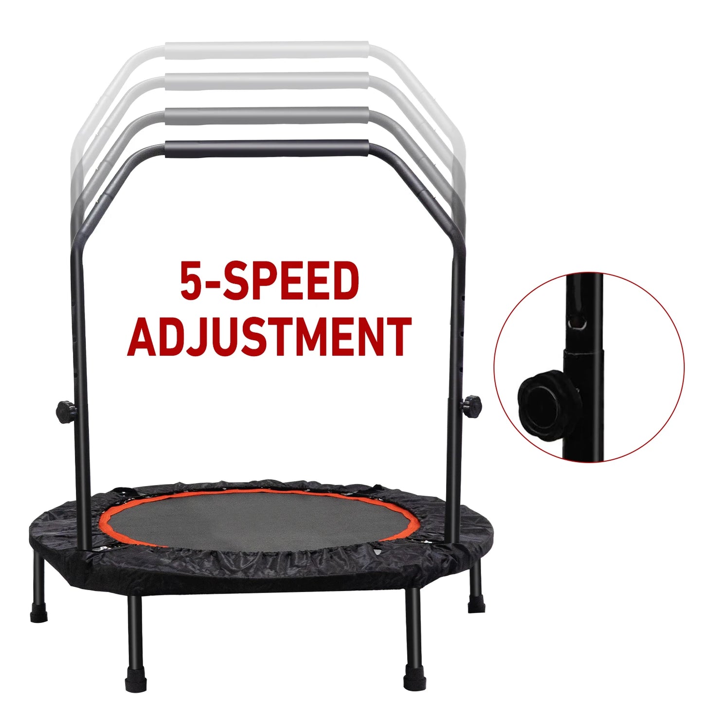 Hign-concerned Folding Trampoline For Indoor Fitness With Handle