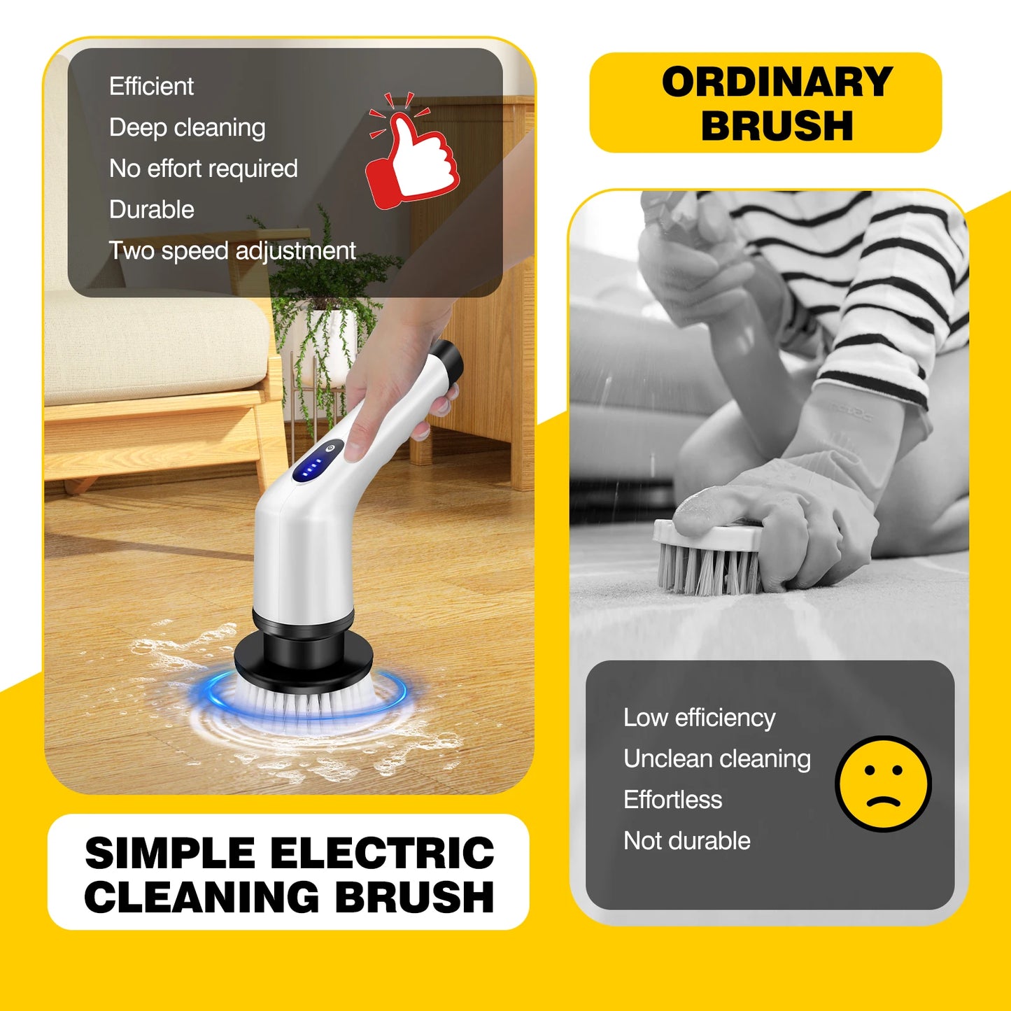 DayPlus Three-in-One Electric Cleaning Brush Cordless Scrubber For All-SurfacesPro