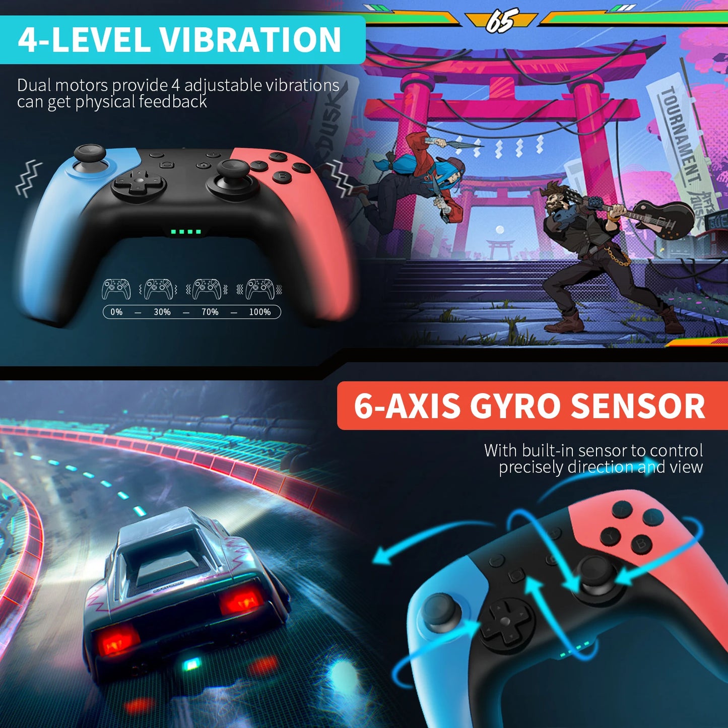 AceGamer Wireless Controller For Switch OLED Lite Joystick