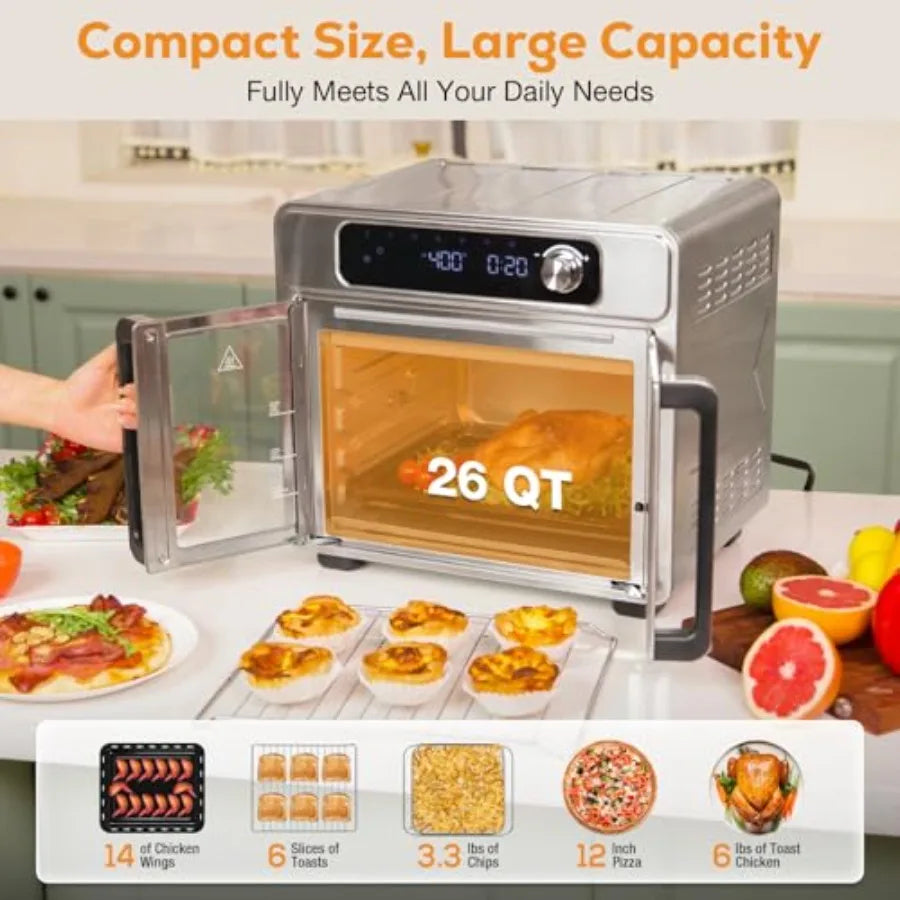 XMSJ French Door Air Fryer Toaster Oven Combo With Controls