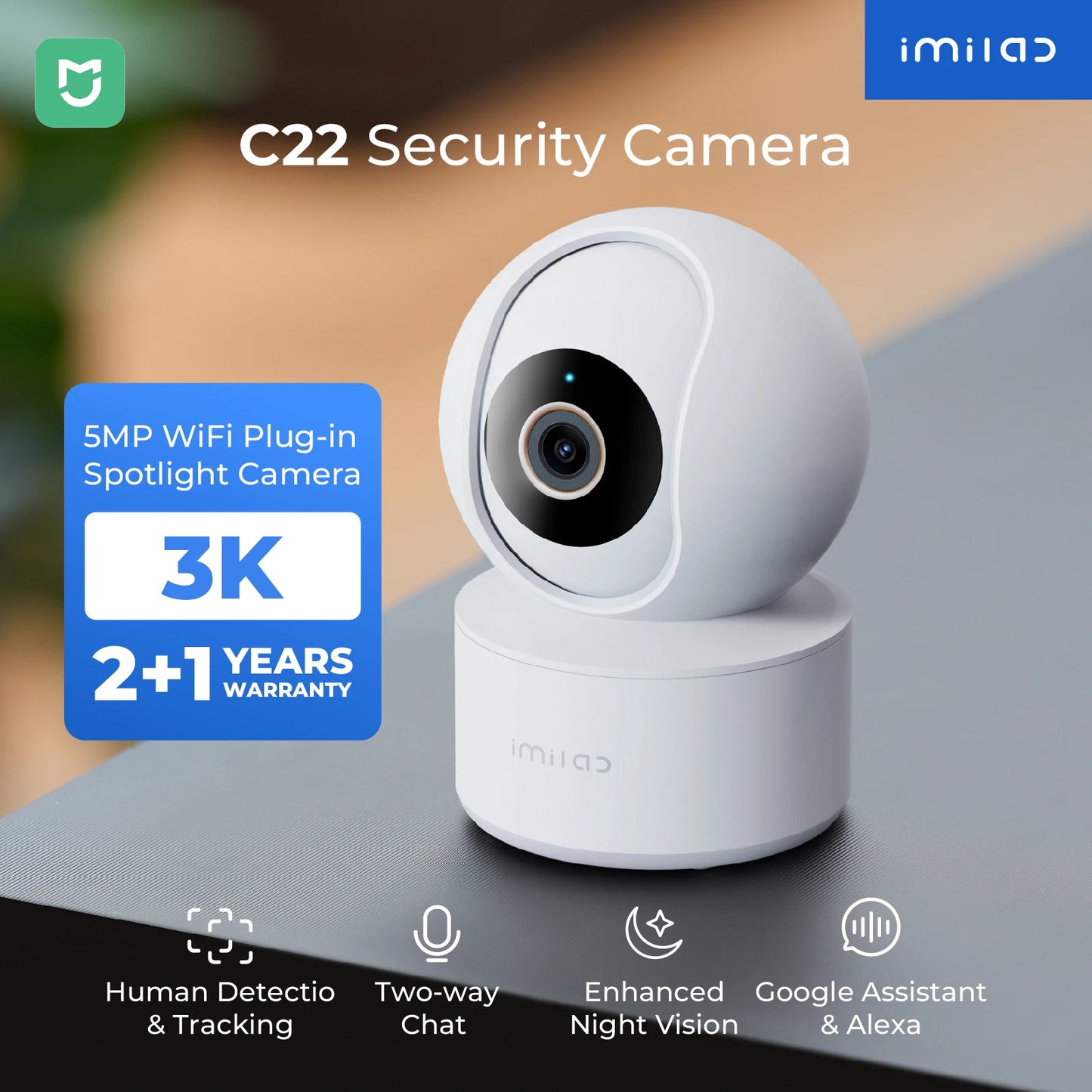 IMILAB WiFi 6 Indoor Baby Monitor With AI Night Vision