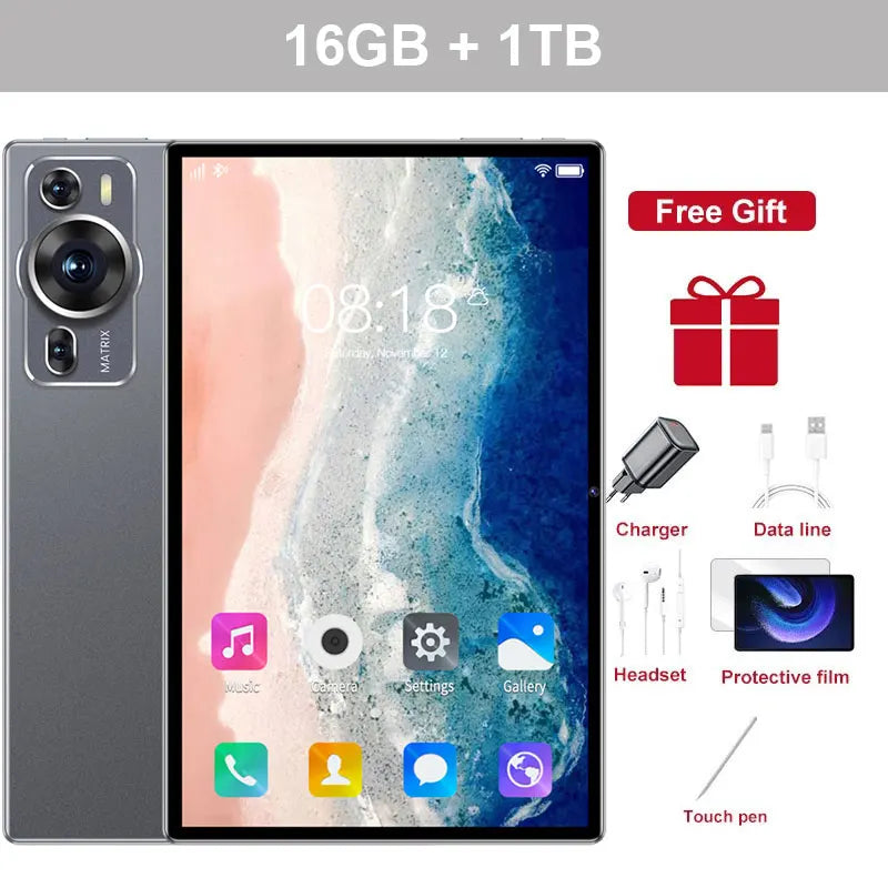 2025 New P60 Pro Tablets 10inch Global Version Tab Android14 22GB+2TB Tablet 20000mAh 5G Dual SIM WiFi Children's Kids Tablet PC