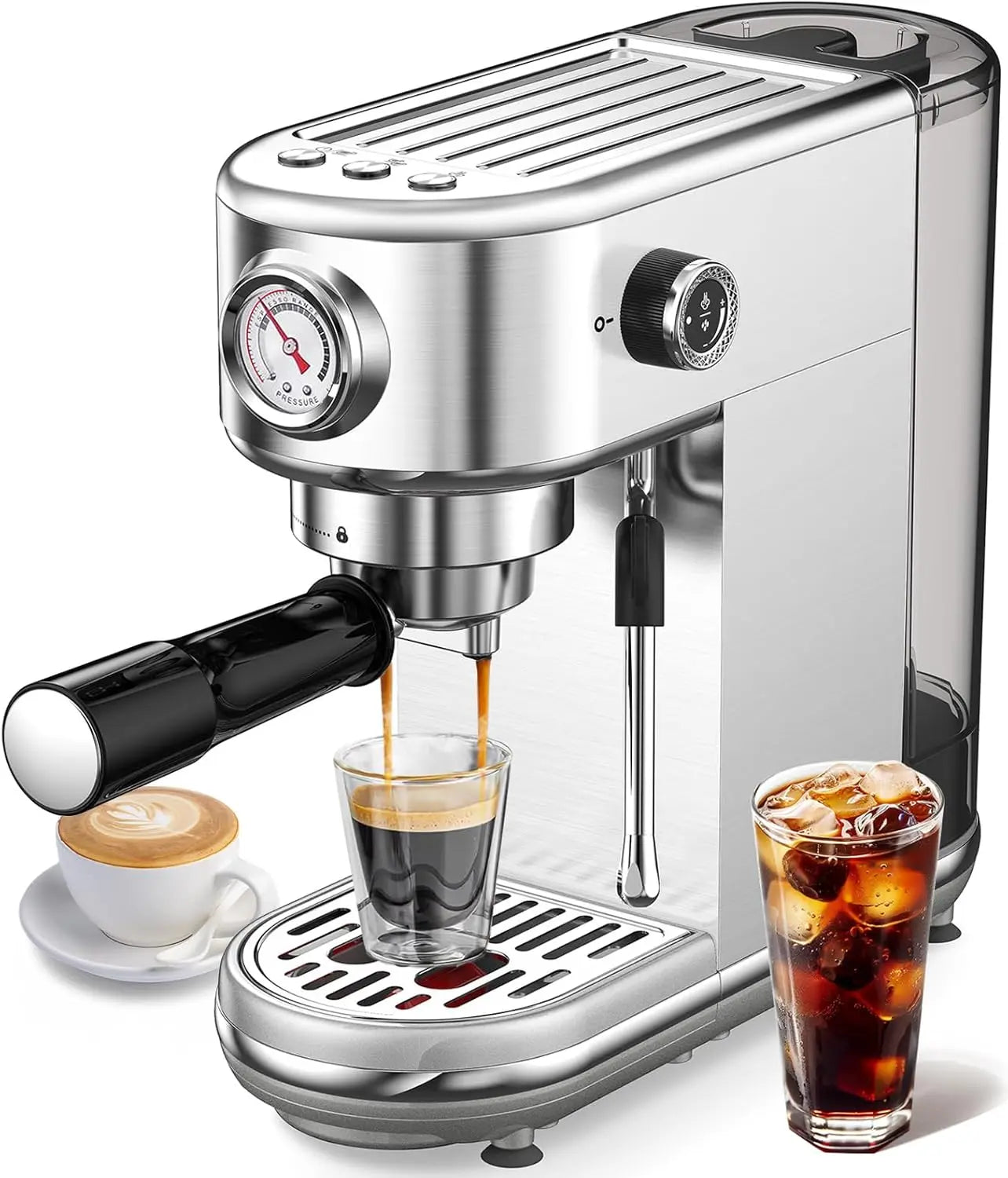 Espresso Machine With Milk Frother 20 Bar High Pressure