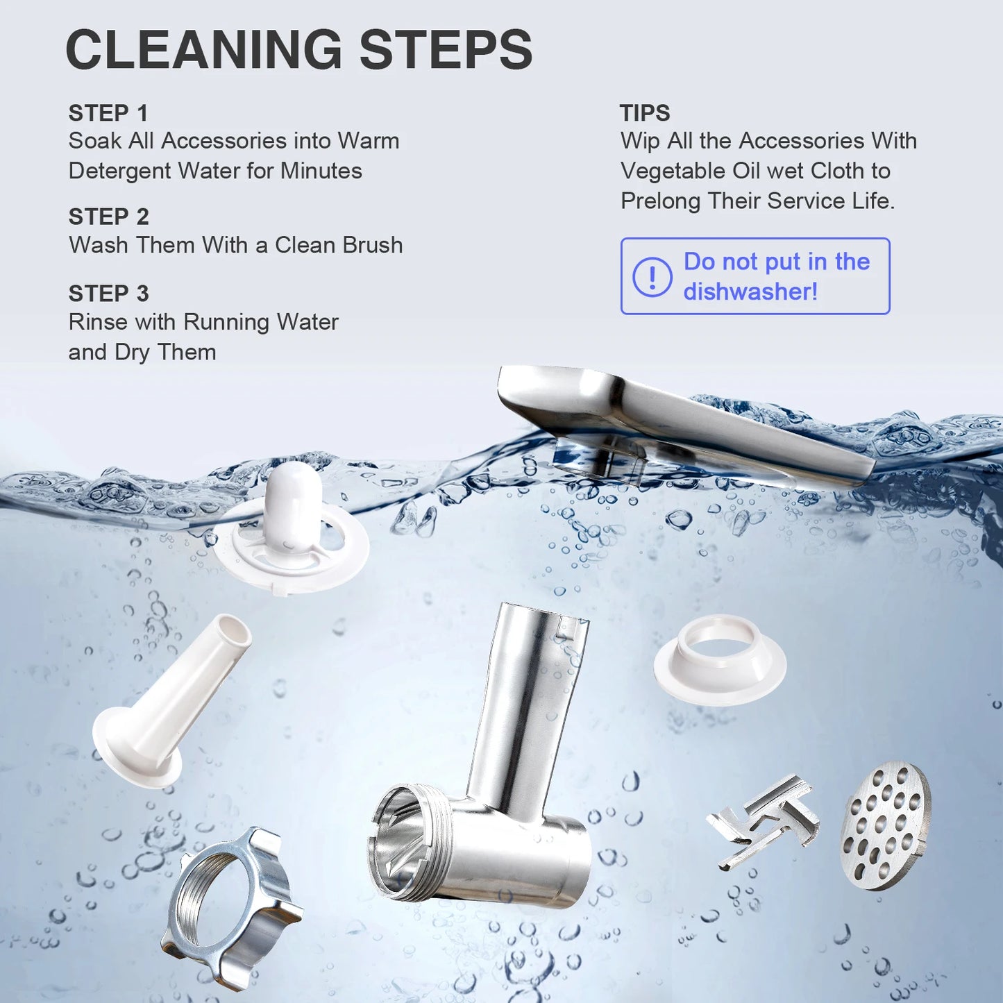 Yabano Electric Meat Grinder Mincer Sausage Kubbe Kit