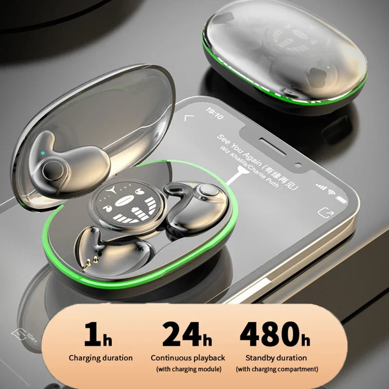 SHUKE Invisible Sleep Earbuds Bluetooth 5.3 Noise Cancellation IPX5