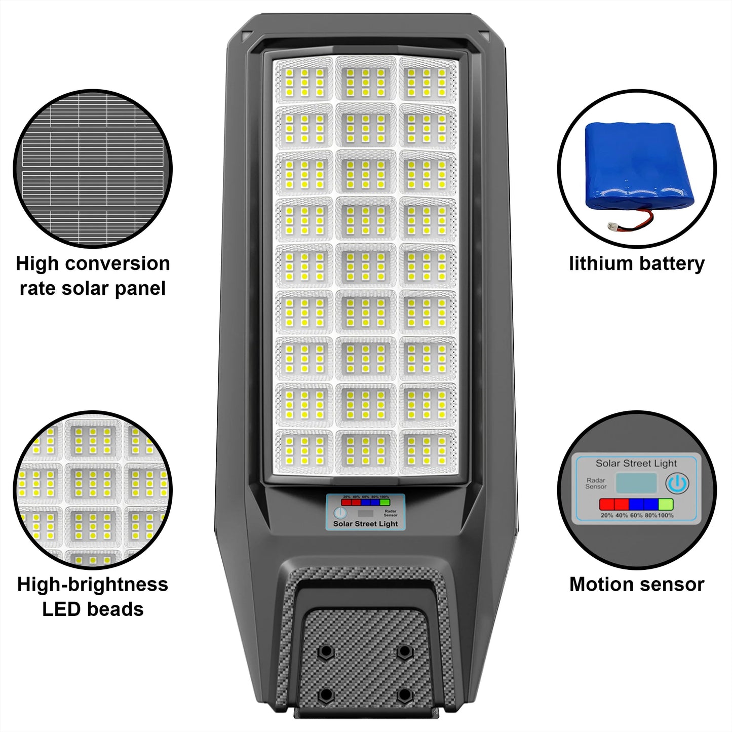Outdoor Solar Motion Sensor Light IP65 Dusk To Dawn Yard