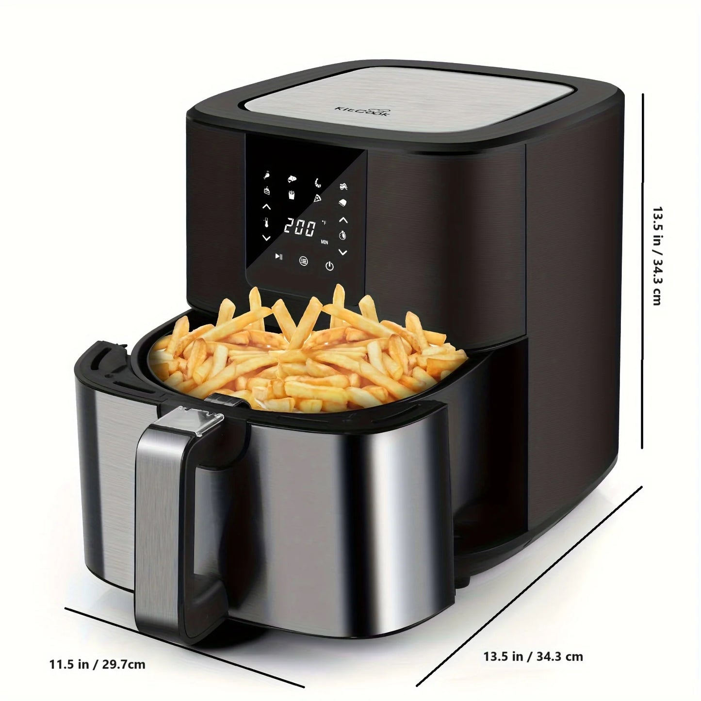KitCook Air Fryer 1500W With Adjustable Temperature And Presets
