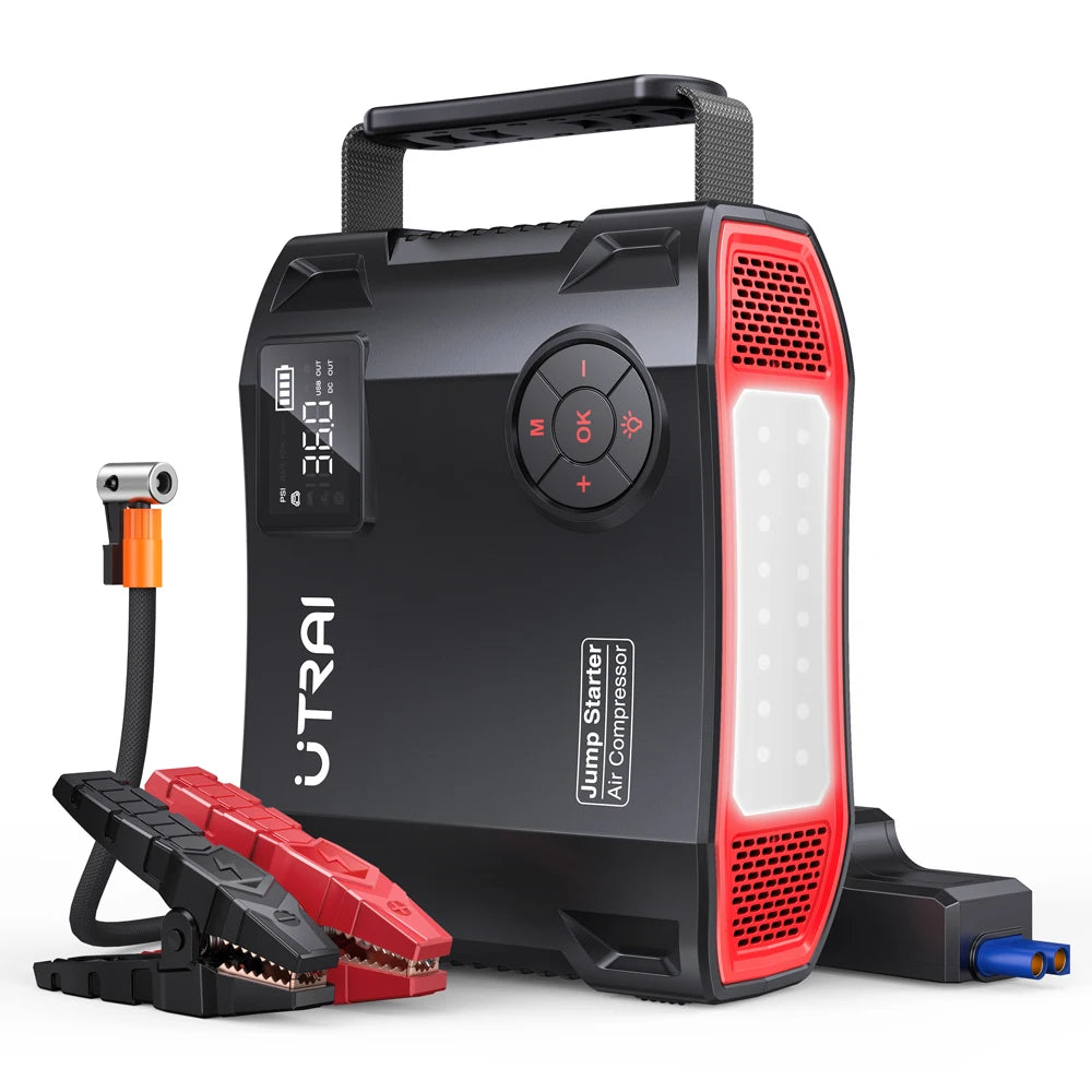 UTRAI 4 In 1 Jump Starter 16000mAh PowerBank Air Compressor