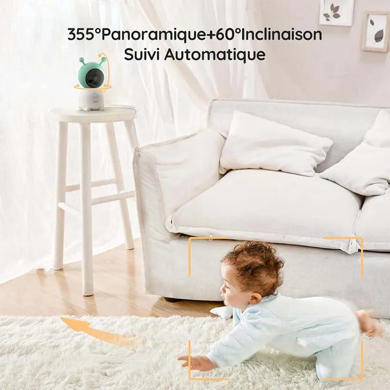 BOIFUN 2K Baby Monitor Camera With App Control And Tracking