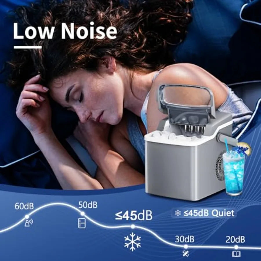 XMSJ Countertop Ice Maker 26 Lbs Per Day Self Cleaning