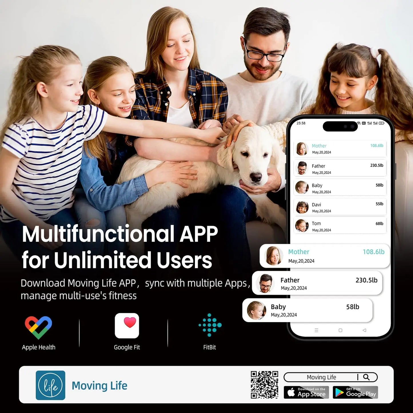 Smart 8-Electrode Body Scale Bluetooth Sync With Full Composition Analysis