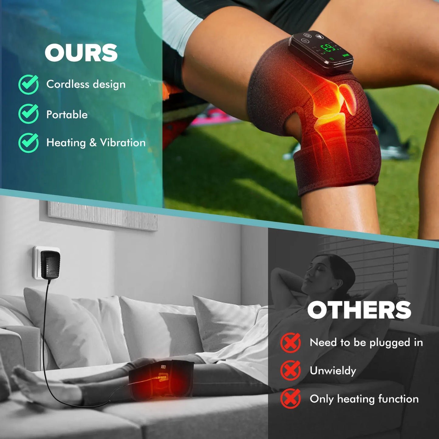 Hailicare Knee Heating Massager For Pain Relief Arthritis
