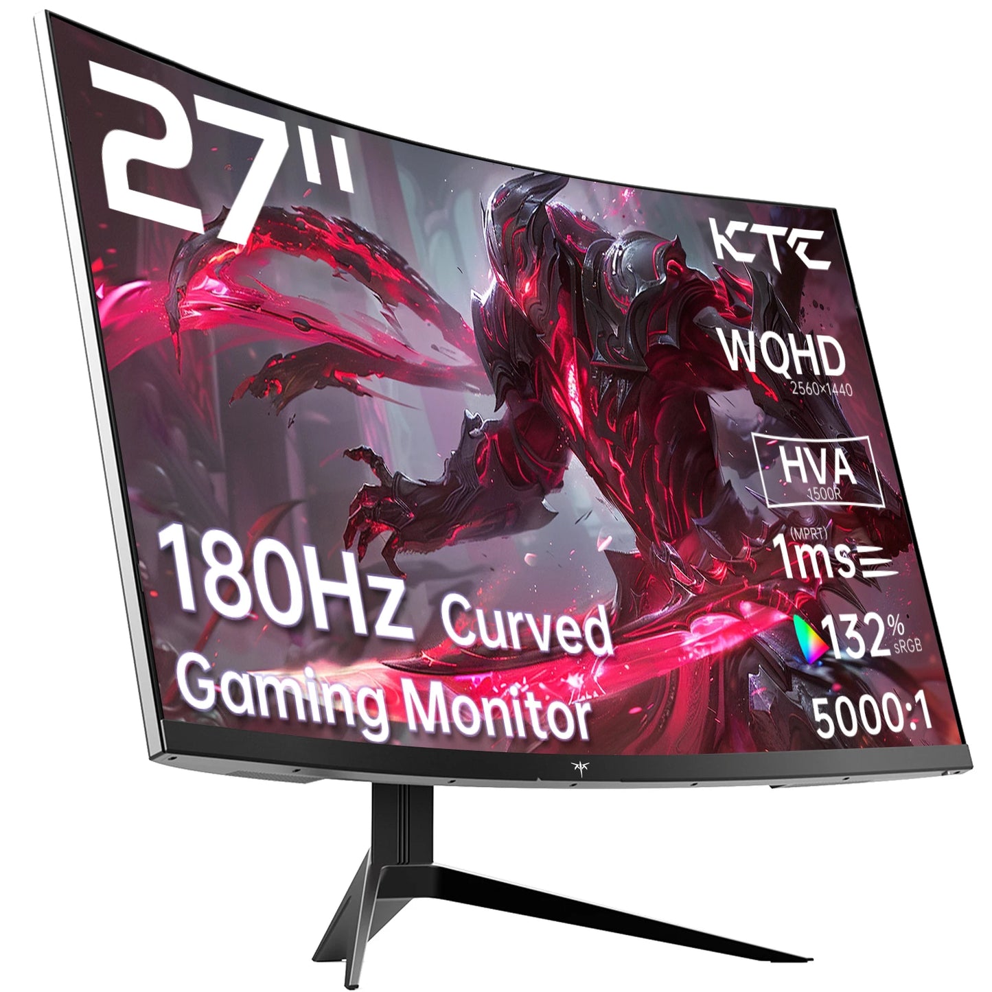 KTC WQHD 180Hz Curved Gaming Monitor 1440p HDR FreeSync