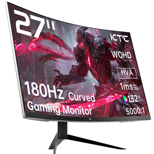 KTC WQHD 180Hz Curved Gaming Monitor 1440p HDR FreeSync