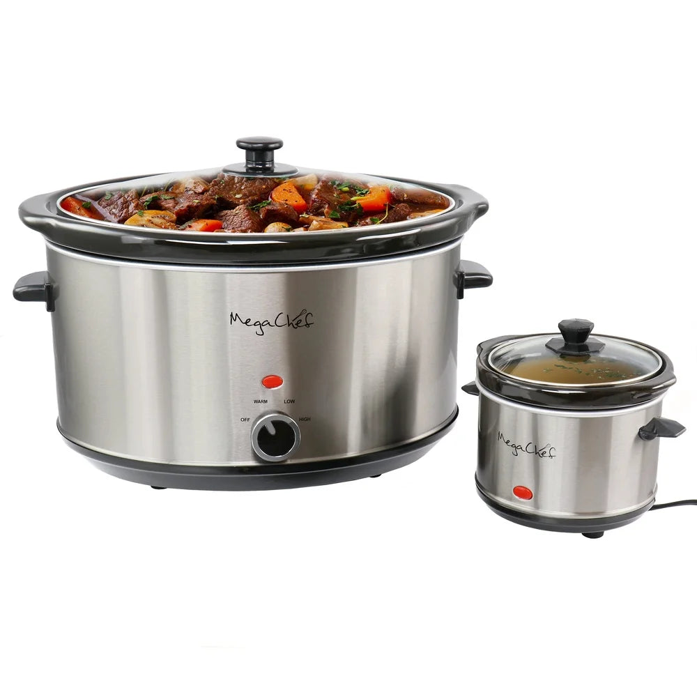 XMSJ Slow Cooker With Removable Ceramic Crock And Warmer