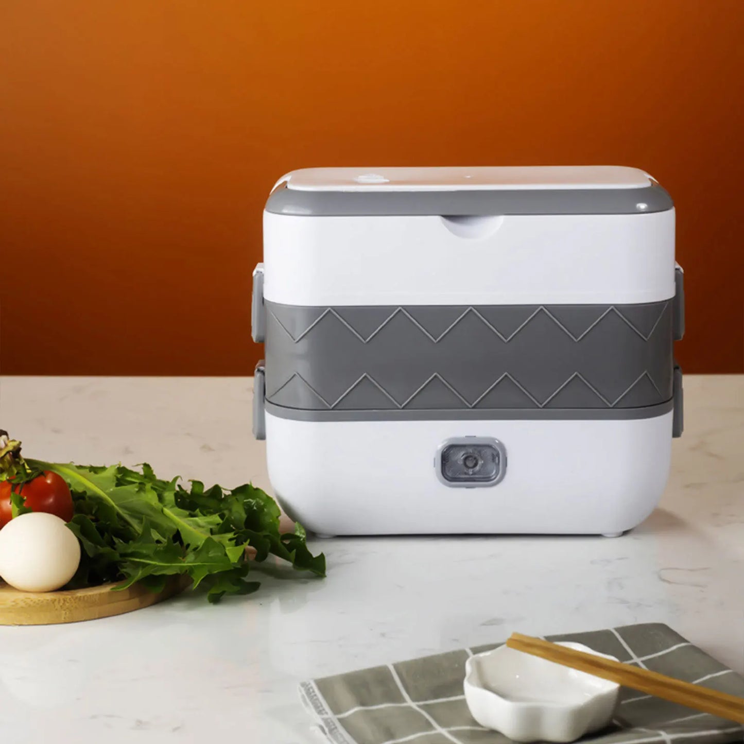 Bymaocar 2 Tier Electric Lunch Box Stainless Steel Heater