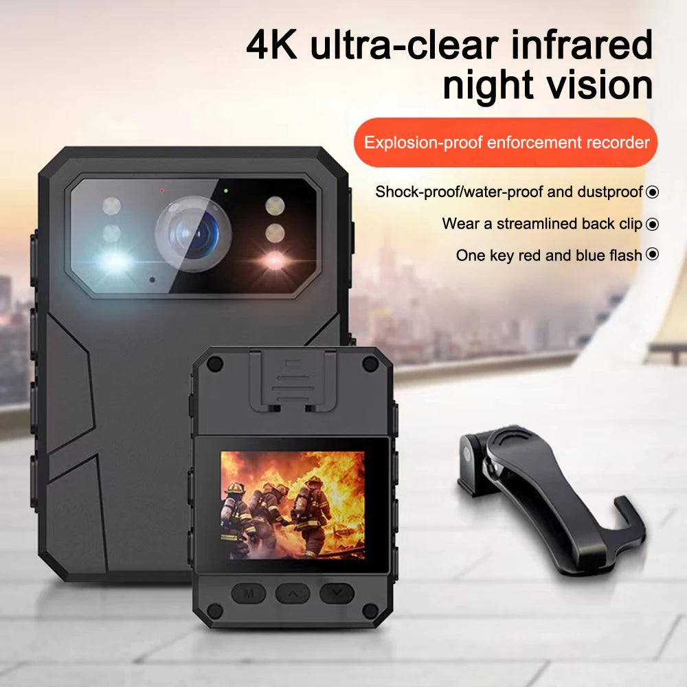 Built In 4K Body Worn Camera Mini Law Enforcement Recorder