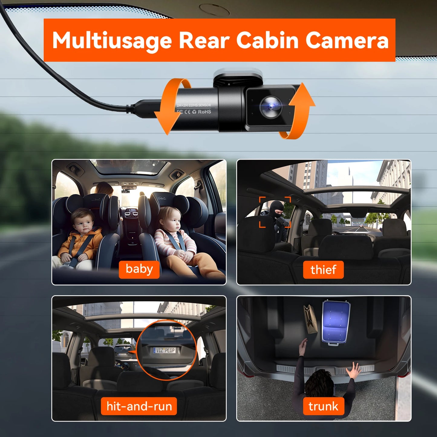 Vantrue N5 Dash Cam 4 Channel WiFi GPS Night Vision