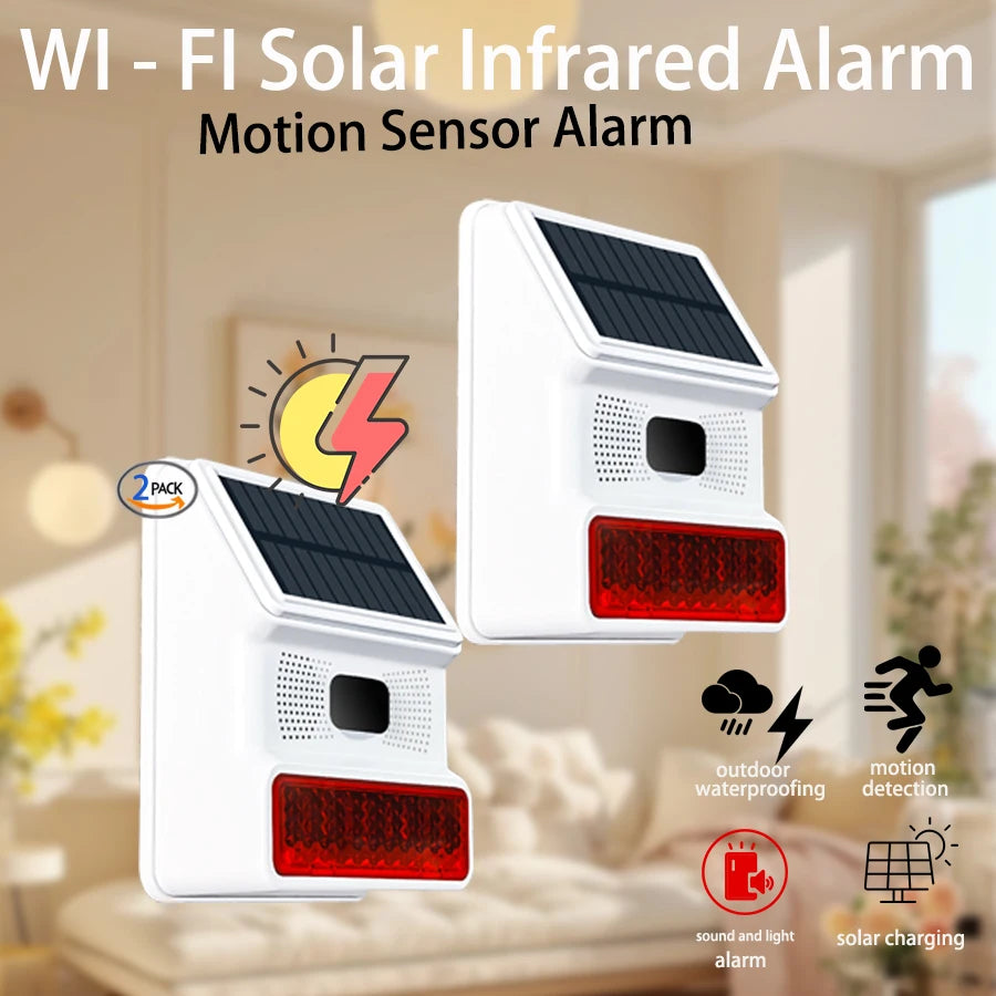 PGST Outdoor Solar Sound And Light Alarm With Motion Sensor 100dB 433MHz