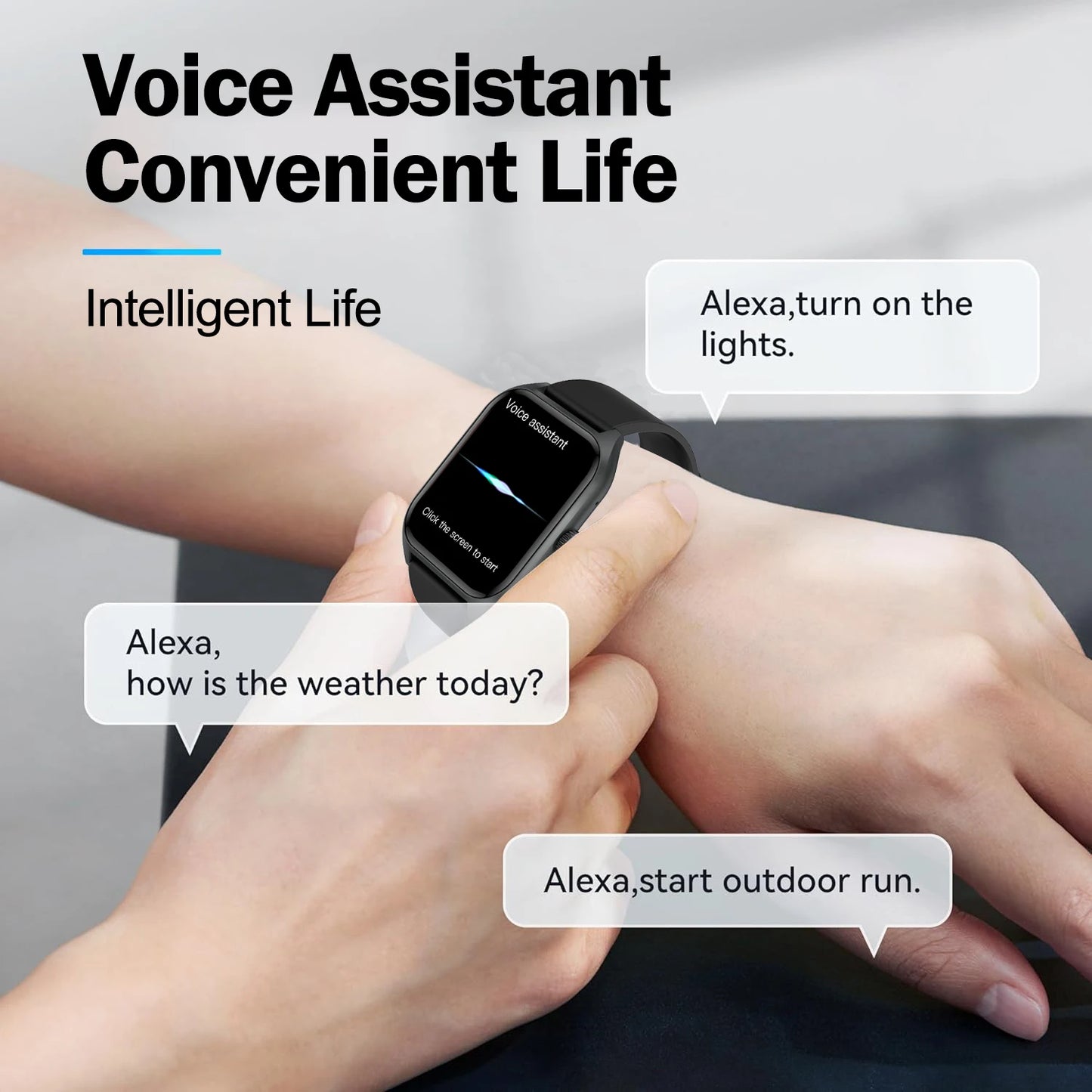 LIVLOVCP AI Voice Assistant Smart Watch Heart Rate Sleep