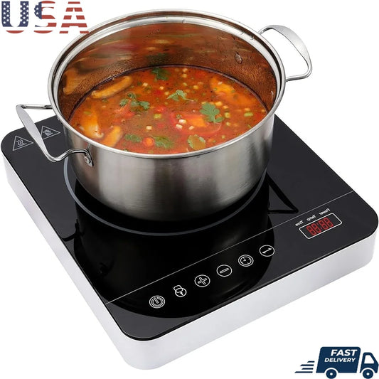 XMSJCooker Induction Cooktop 1800W Portable Single Burner