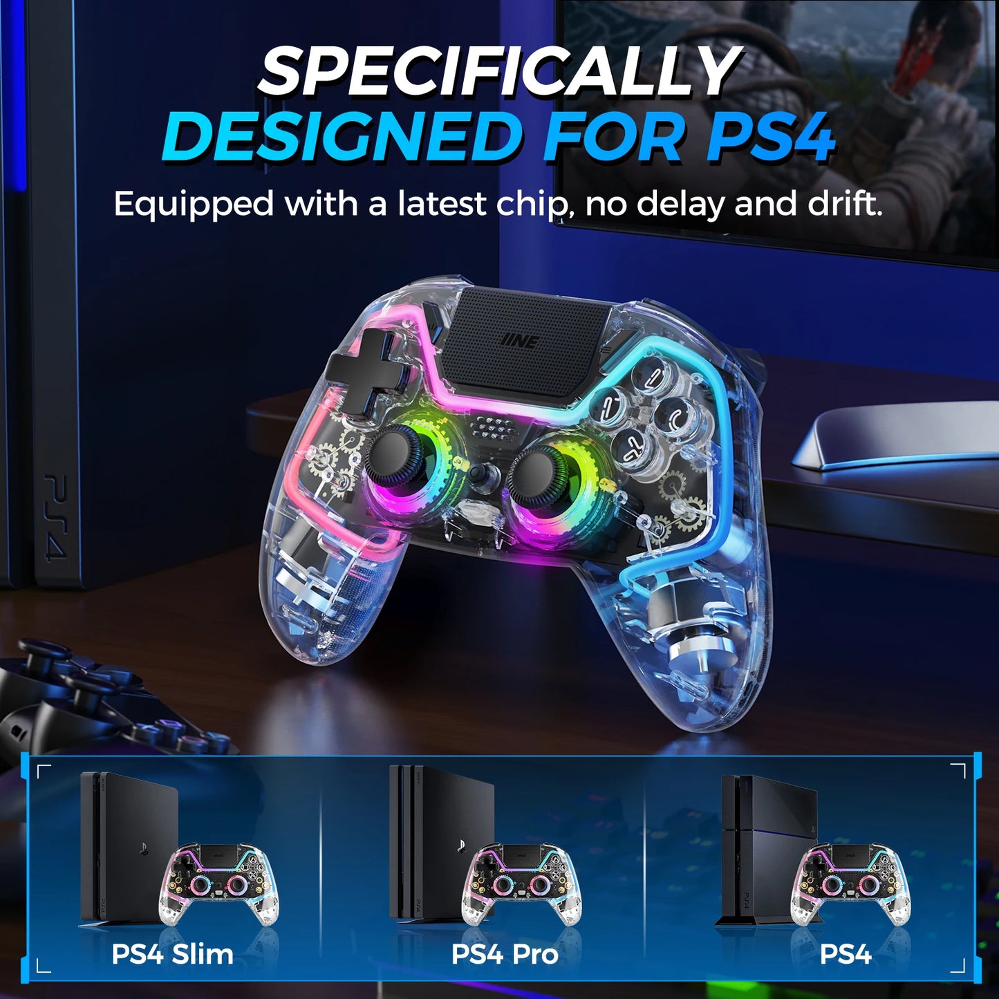 IINE Bastet Wireless Controller For PS4 Switch PC Android iOS