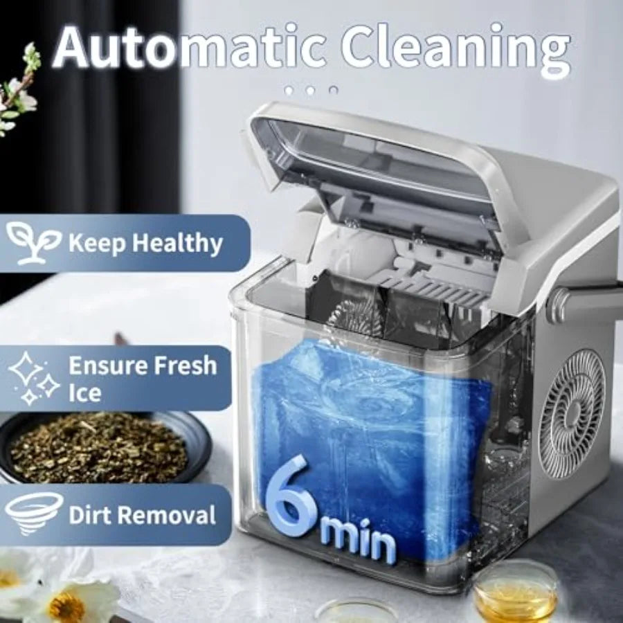 XMSJ Countertop Ice Maker 26 Lbs Per Day Self Cleaning