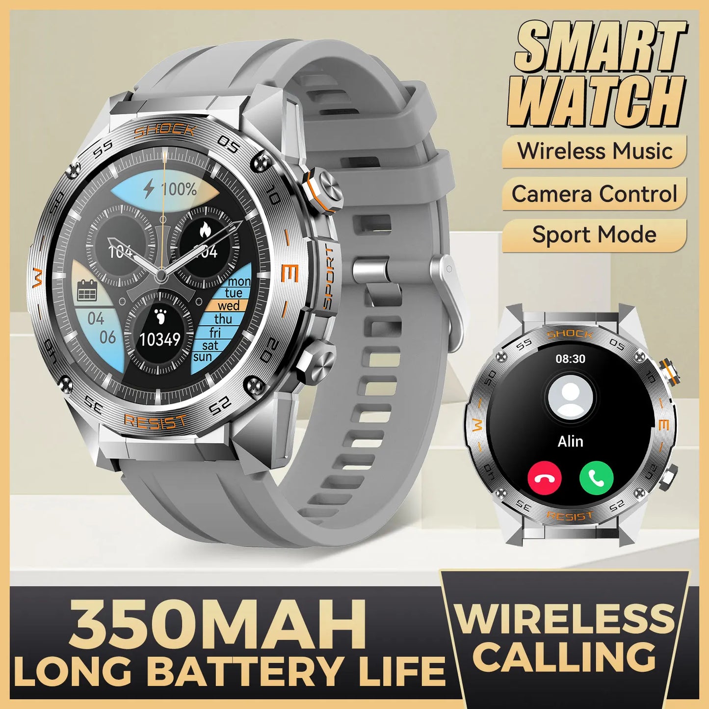 LaNikar Military Smartwatch For Men With Heart Rate SpO2