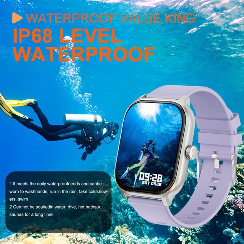 LAXASFIT Smart Watch Bluetooth Call SMS Alerts IP68 Waterproof