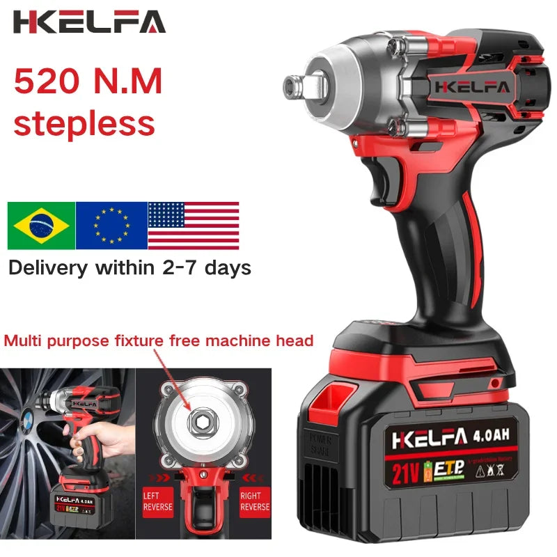 HKELFA MT520 21V Brushless Cordless Impact Wrench 588Nm