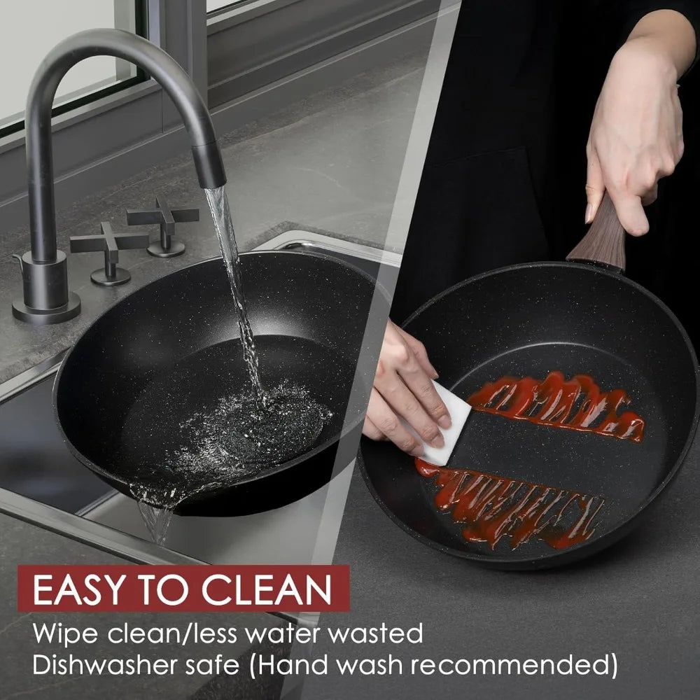 Iosn Nonstick Pots And Pans Cookware Set With Grill Pan