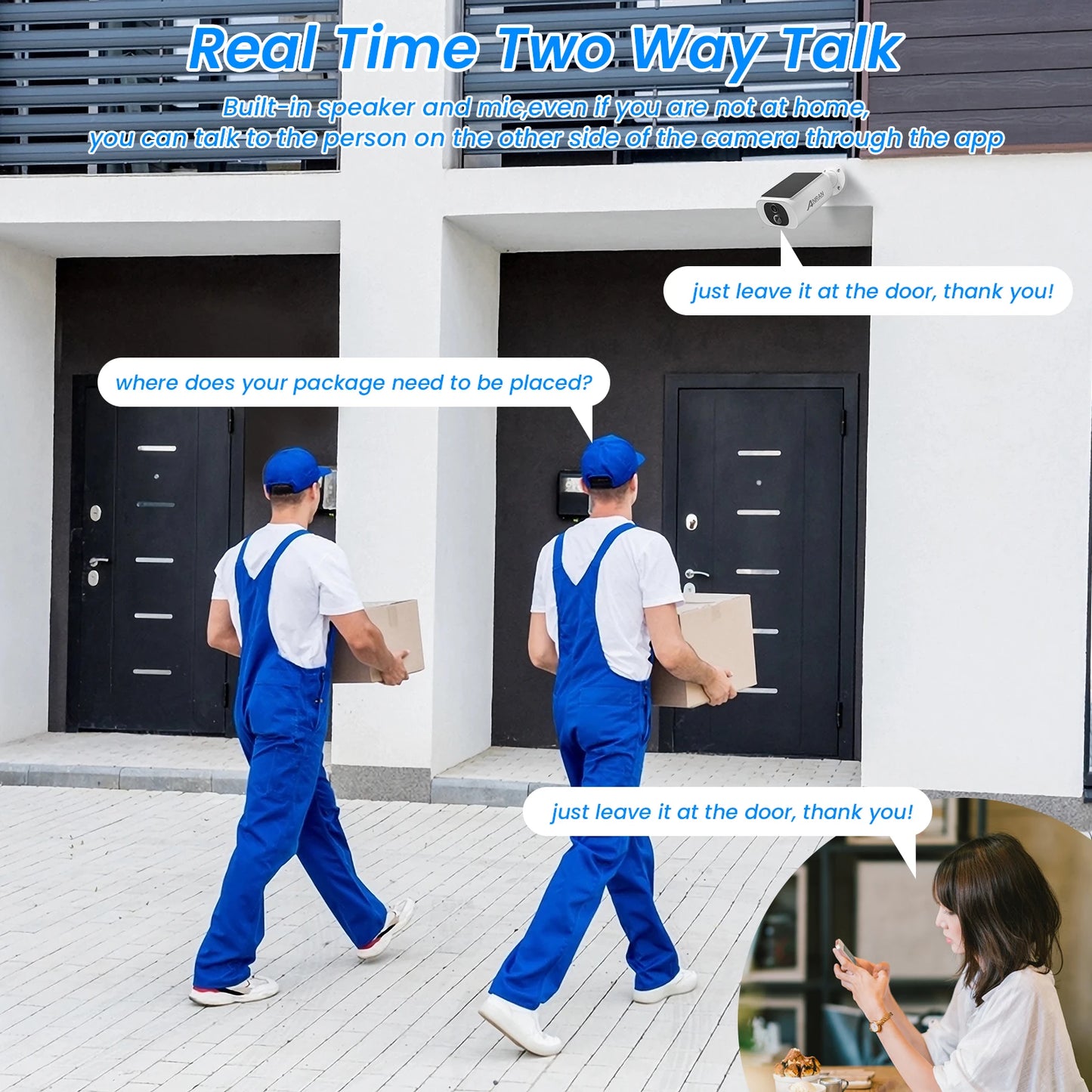 ANRAN Outdoor Wireless Security Camera 3MP Solar Floodlight