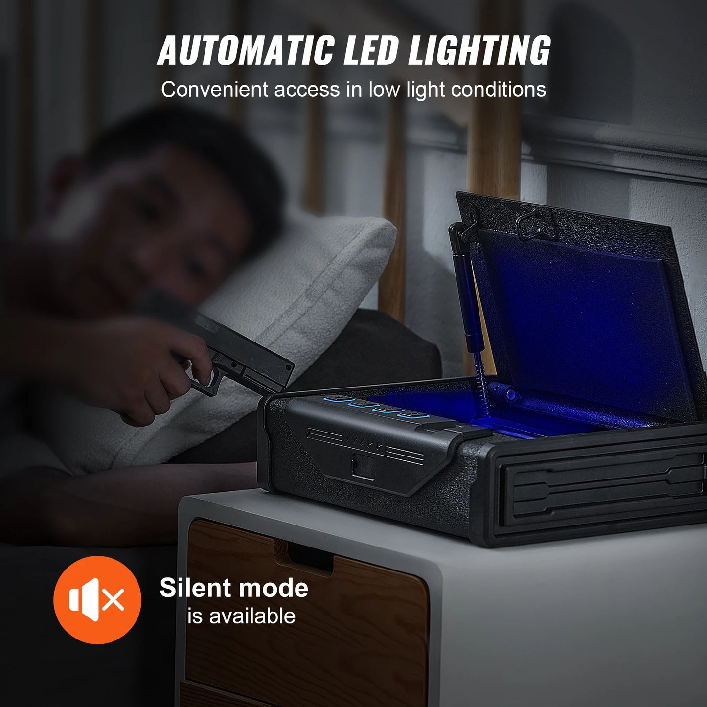 VEVOR Gun Safe Pistol Safe Three Way Quick Access Biometric