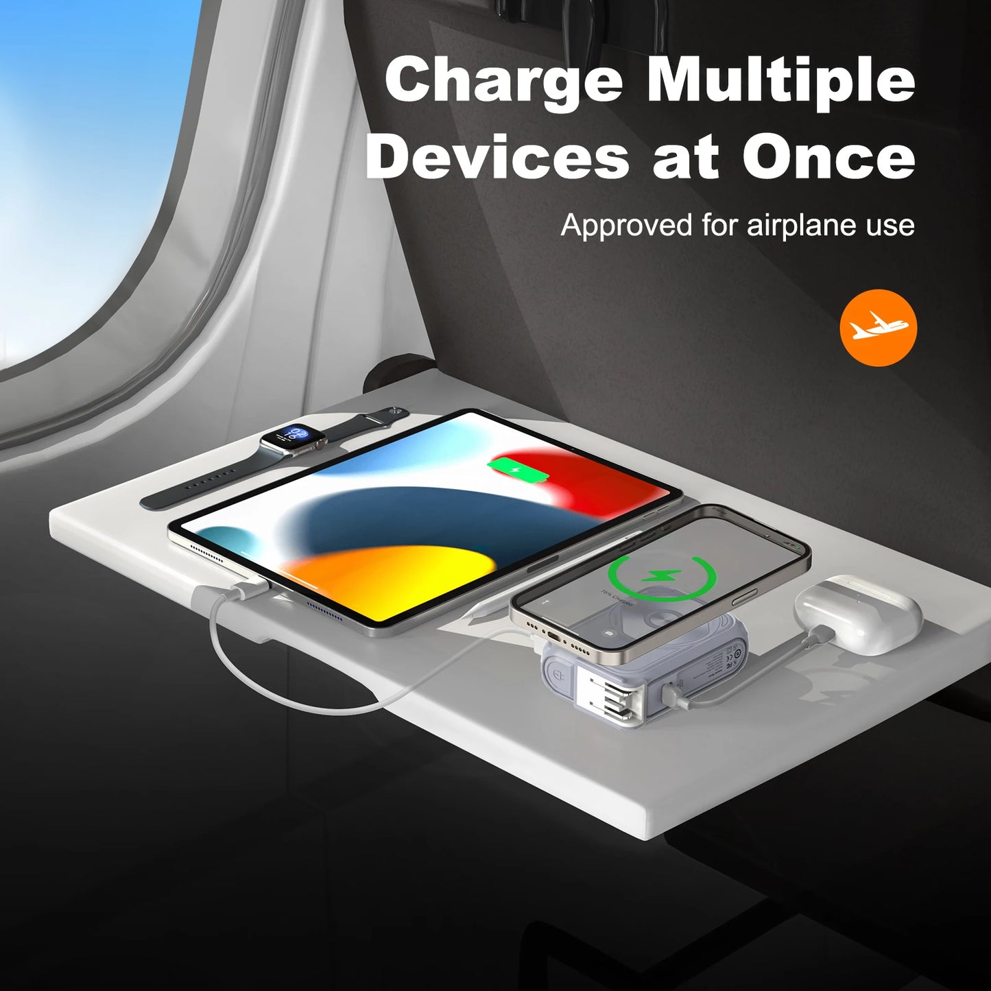 PD 22.5W Fast Charging 10000mAh Magnetic Wireless Power Bank USB Type-C Detachable Data Cable Phone Holder Emergency PowerBank