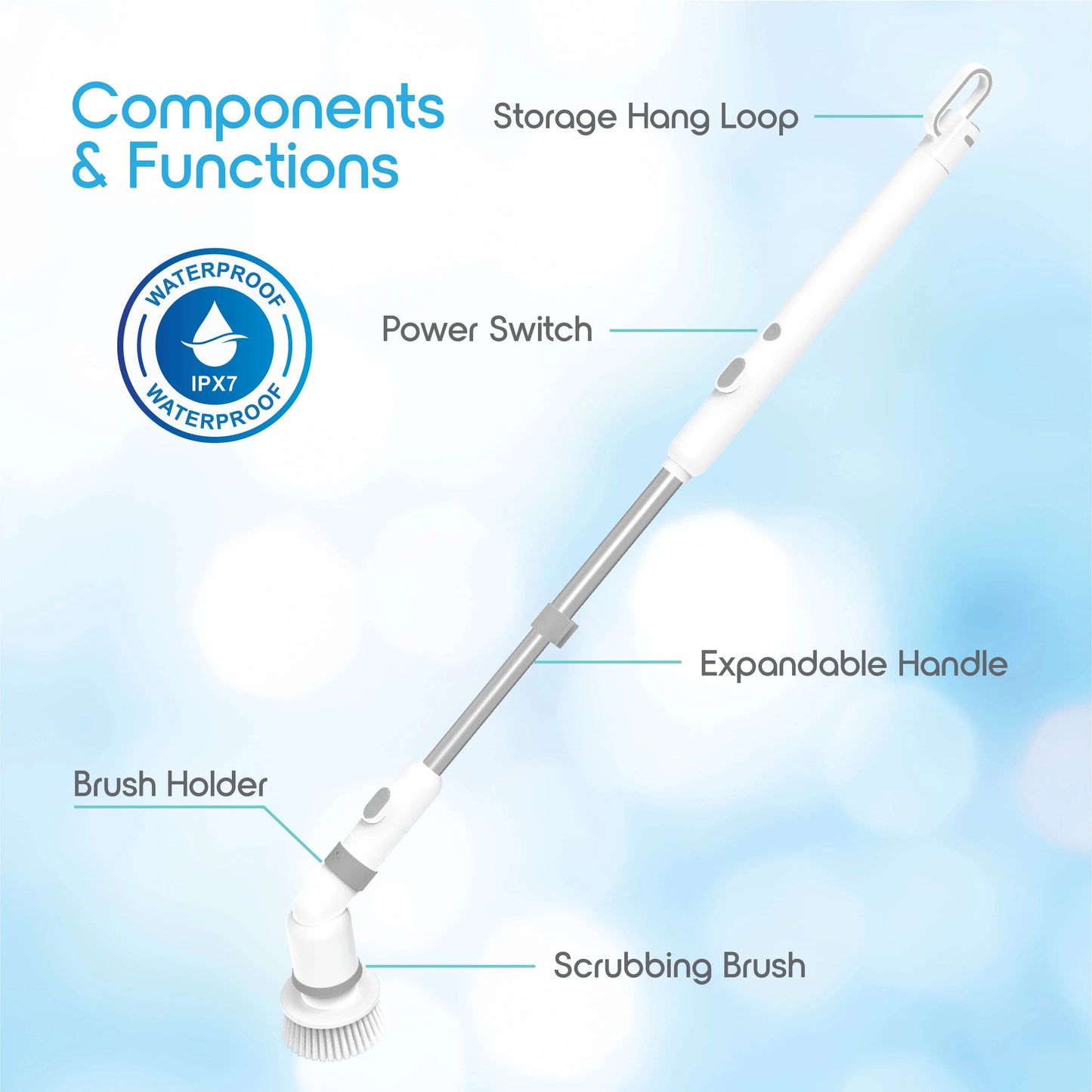 Blossom Electric Spin Scrubber 9 in 1 for Bathroom Kitchen