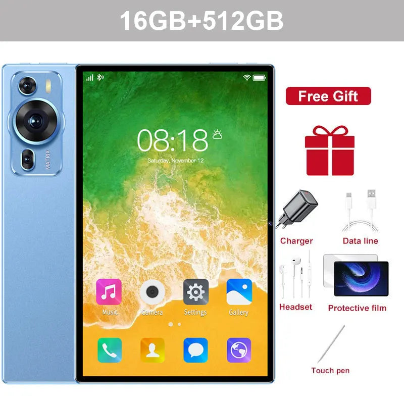 2025 New P60 Pro Tablets 10inch Global Version Tab Android14 22GB+2TB Tablet 20000mAh 5G Dual SIM WiFi Children's Kids Tablet PC