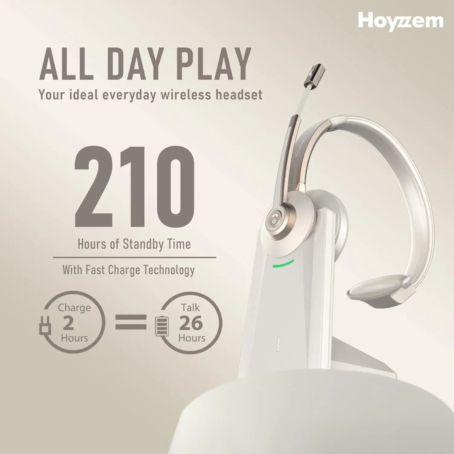 Wireless Bluetooth Headset With Noise Canceling Microphone And USB Dongle