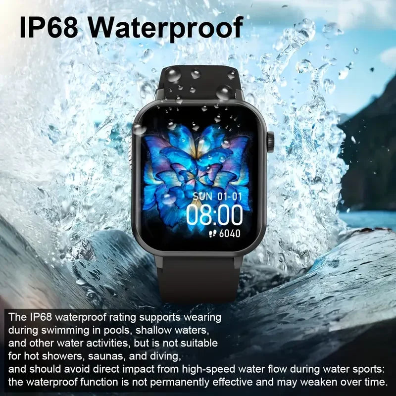 LAXASFIT Waterproof Smartwatch Bluetooth Call Women Men